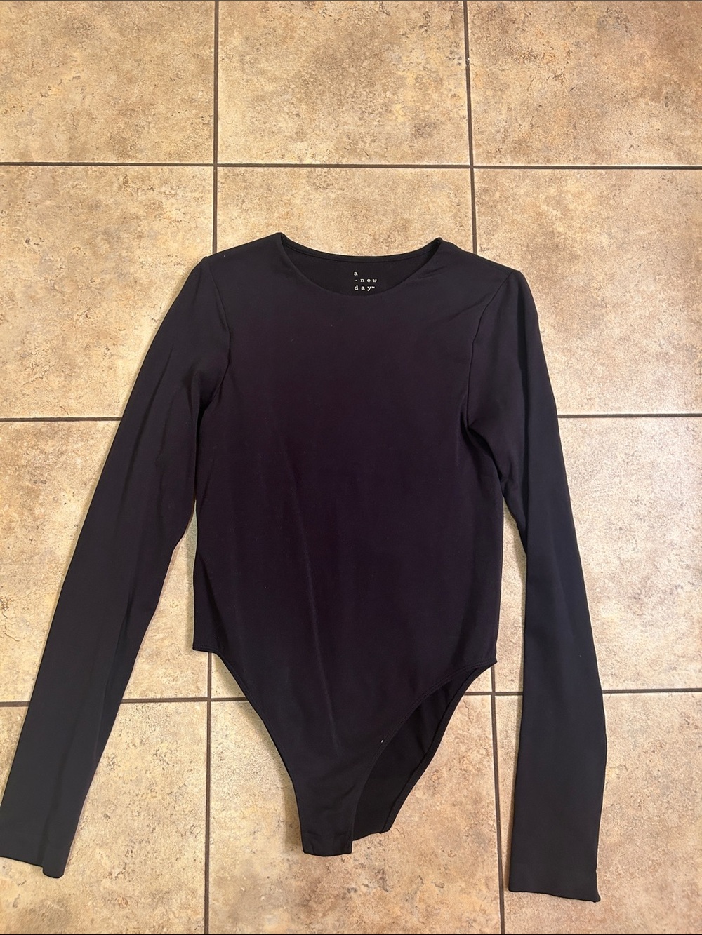 a new day Black Long-Sleeve Crewneck Bodysuit